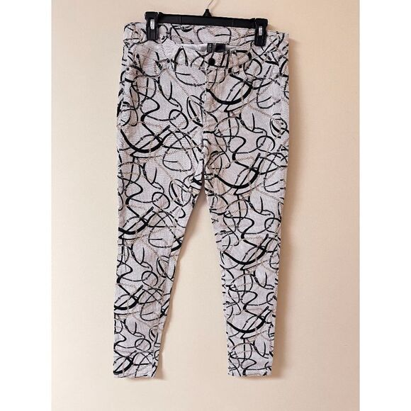 Bisou Bisou Womens Mid Rise Skinny Leg Jeans White Chain Print Sz 8 - Picture 3 of 9